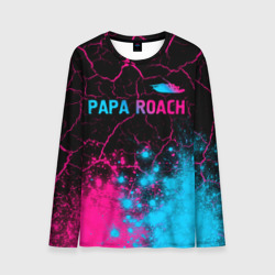 Мужской лонгслив 3D Papa Roach - neon gradient: символ сверху