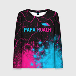 Женский лонгслив 3D Papa Roach - neon gradient: символ сверху