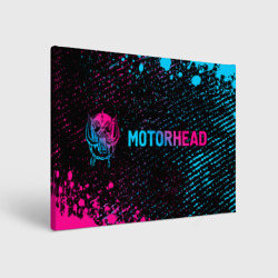 Холст прямоугольный Motorhead - neon gradient: надпись и символ