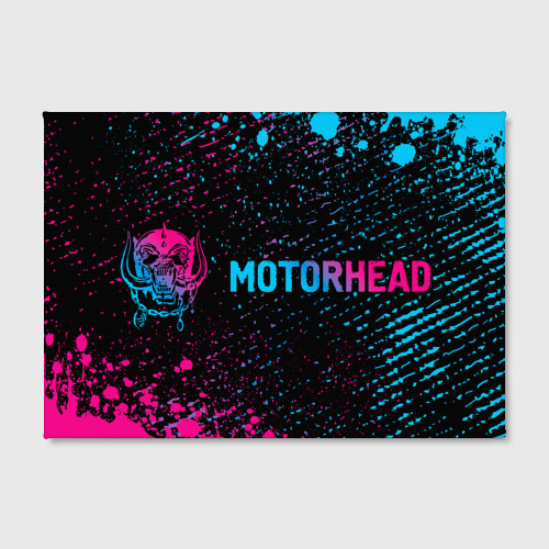 Холст прямоугольный Motorhead - neon gradient: надпись и символ, цвет 3D печать - фото 2