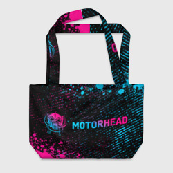 Пляжная сумка 3D Motorhead - neon gradient: надпись и символ