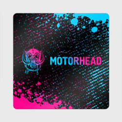 Магнит виниловый Квадрат Motorhead - neon gradient: надпись и символ