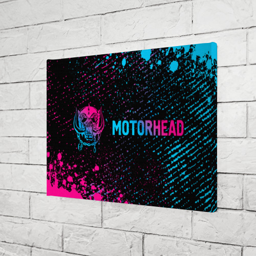 Холст прямоугольный Motorhead - neon gradient: надпись и символ, цвет 3D печать - фото 3