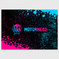 Поздравительная открытка Motorhead - neon gradient: надпись и символ