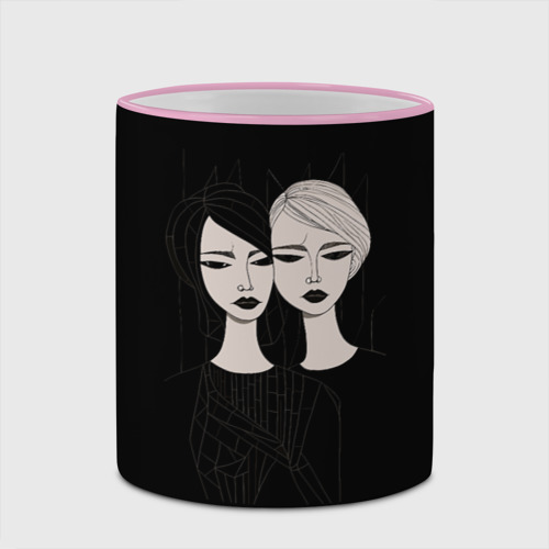 Кружка с полной запечаткой Две печальных девушки, цвет Кант розовый - фото 4