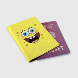 Обложка для паспорта матовая кожа Губка Спанч Боб - фото 2