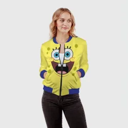 Женский бомбер 3D Губка Спанч Боб - фото 2