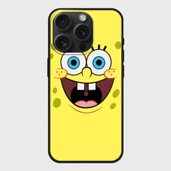 Чехол силиконовый для Apple iPhone 15 Pro матовый Губка Спанч Боб