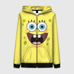 Женская толстовка 3D на молнии Губка Спанч Боб