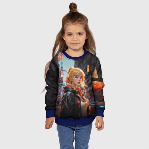 Детский свитшот 3D с принтом Боевая городская девчонка, фото #4