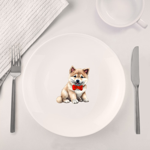 Набор: тарелка + кружка Акита Ину щенок - фото 4