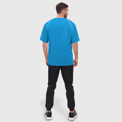 Мужская футболка oversize 3D ФК Наполи форма 23-24 домашняя, цвет 3D печать - фото 4
