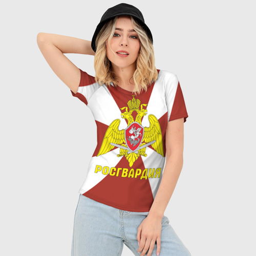 Женская футболка 3D Slim Росгвардия - герб, цвет 3D печать - фото 3