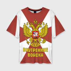 Женская футболка oversize 3D Внутренние Войска - герб