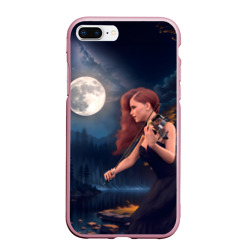 Чехол для iPhone 7Plus/8 Plus матовый Девушка играет на скрипке в ночном парке