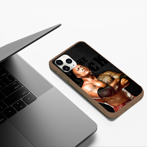 Чехол для iPhone 11 Pro Max матовый Dwayne - Johnson, цвет коричневый - фото 5