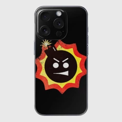 Чехол для iPhone 15 Pro Max силиконовый с защитой камеры Serious Sam logo