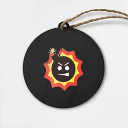 Деревянная игрушка круг Serious Sam logo