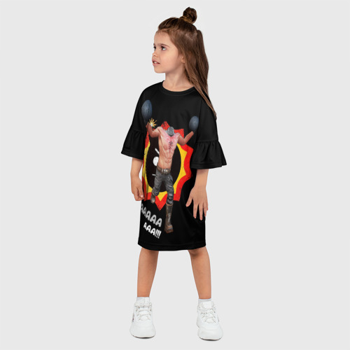 Детское платье 3D с принтом Serious Sam - kamikaze, фото на моделе #1