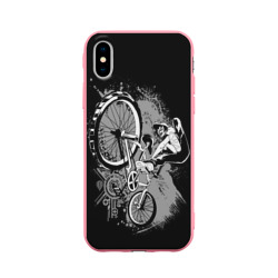 Чехол для iPhone X матовый Bmx jump rider