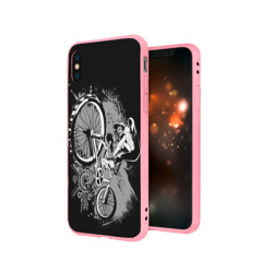 Чехол для iPhone X матовый Bmx jump rider - фото 2