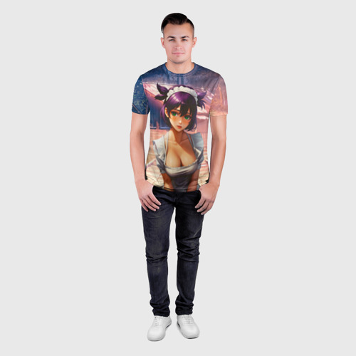 Мужская футболка 3D Slim с принтом Лена - Бесконечное лето, вид сбоку #3