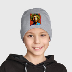 Детская шапка демисезонная Граффити Арт Счастливый Боб Марли - фото 2