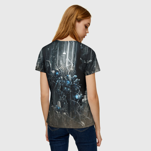 Женская футболка 3D Кибернетическая Леди, цвет 3D печать - фото 4