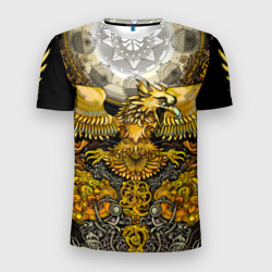 Мужская футболка 3D Slim Золотой орёл - славянский орнамент