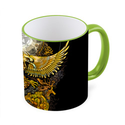 Кружка с полной запечаткой Золотой орёл - славянский орнамент