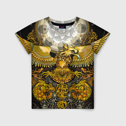 Детская футболка 3D Золотой орёл - славянский орнамент