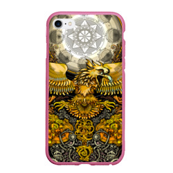 Чехол для iPhone 6/6S матовый Золотой орёл - славянский орнамент