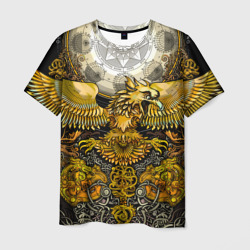Мужская футболка 3D Золотой орёл - славянский орнамент