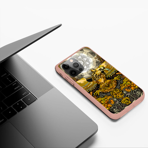 Чехол для iPhone 12 Pro Max с принтом Золотой орёл - славянский орнамент, фото #5