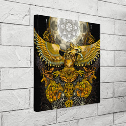Холст квадратный Золотой орёл - славянский орнамент - фото 2