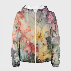 Женская куртка 3D Акварельные лилии