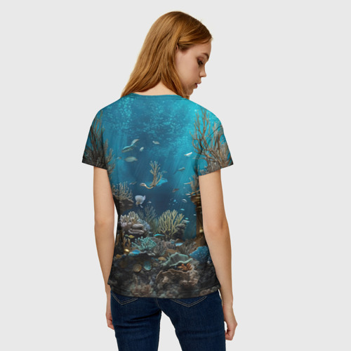 Женская футболка 3D Механическая акула, цвет 3D печать - фото 4