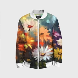 Детский бомбер 3D Маслянные ромашки