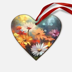 Деревянная игрушка Сердце Маслянные ромашки