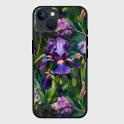 Чехол для iPhone 14 Ирисы паттерн
