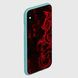 Чехол для iPhone XS Max матовый Красный дракон - иероглифы - фото 2
