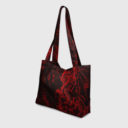 Пляжная сумка 3D Красный дракон - иероглифы - фото 2