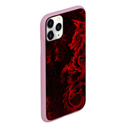 Чехол для iPhone 11 Pro Max матовый Красный дракон - иероглифы - фото 2