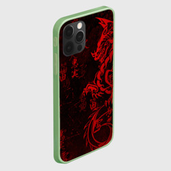 Чехол для iPhone 12 Pro Красный дракон - иероглифы - фото 2