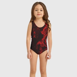 Детский купальник 3D Красный дракон - иероглифы