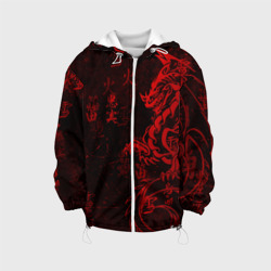 Детская куртка 3D Красный дракон - иероглифы