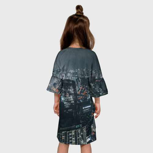 Детское платье 3D с принтом Бигсити мк, вид сзади #2
