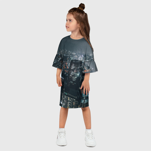 Детское платье 3D с принтом Бигсити мк, фото на моделе #1