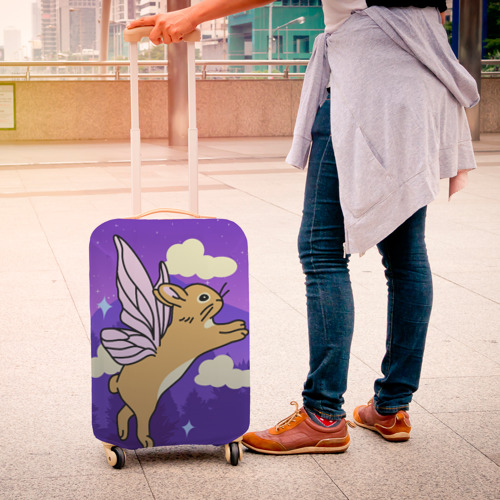 Чехол для чемодана 3D Лунный кролик с крыльями, цвет 3D печать - фото 4