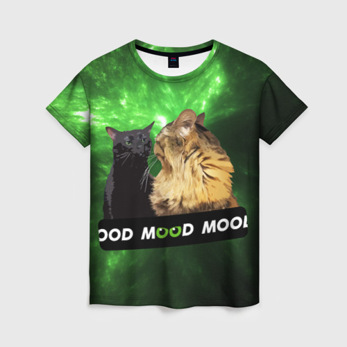 Женская футболка 3D Mood - коты из ТикТок, цвет 3D печать
